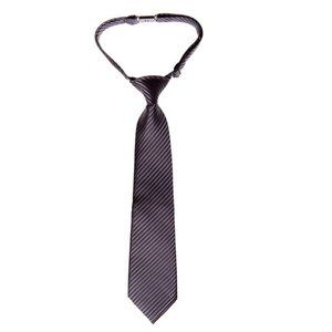 - Pre-tied Textured Stripe Charcoal Black New